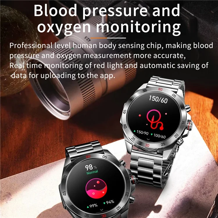 NX1 Pro Luxury Metal Business Smart Watch Health Monitoring Bluetooth Calling Water of Sports Watch - Silber