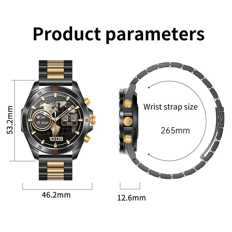 NX1 Pro Luxury Metal Business Smart Watch Monitoraggio Della Salute Bluetooth Calling Waterproof Sports Watch - Argento