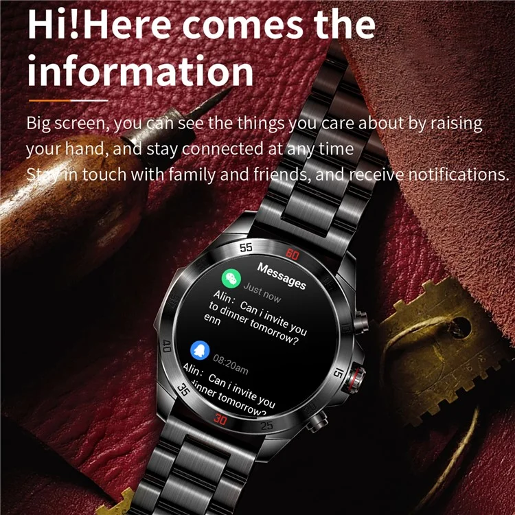 NX1 Pro Luxury Metal Business Smart Watch Monitoraggio Della Salute Bluetooth Calling Waterproof Sports Watch - Argento