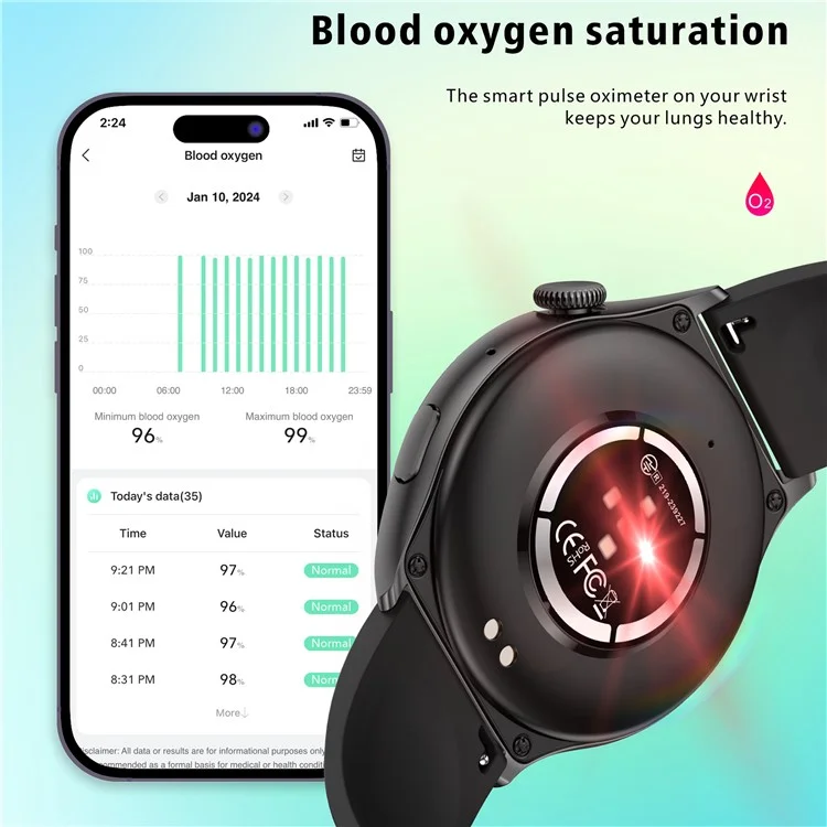 QX10 1.43" AMOLED Display Bluetooth-compatible Calling Health Monitoring Smart Watch - Black