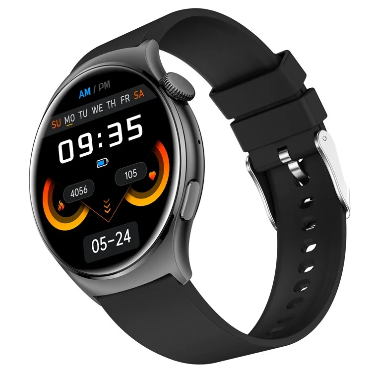 QX10 1.43" AMOLED Display Bluetooth-compatible Calling Health Monitoring Smart Watch - Black