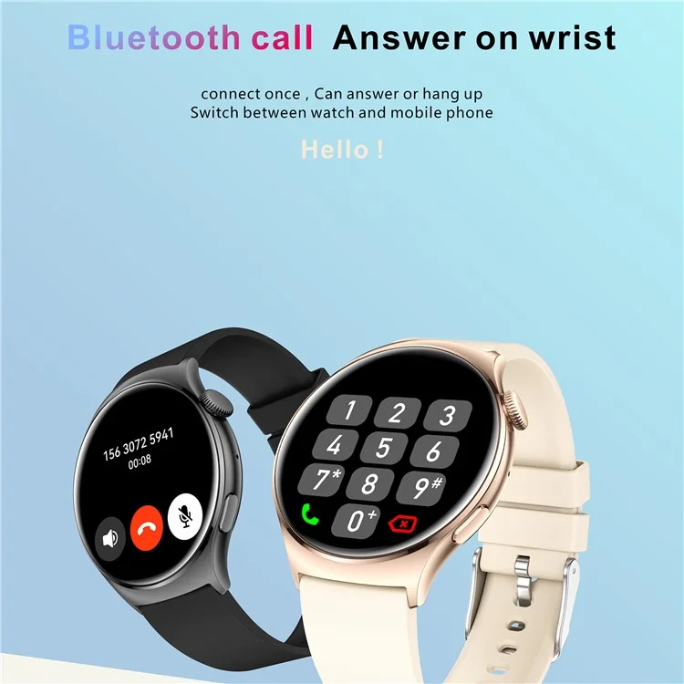 QX10 1.43" AMOLED Display Bluetooth-compatible Calling Health Monitoring Smart Watch - Black