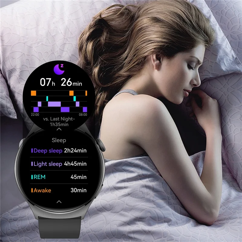 QX10 1.43" AMOLED Display Bluetooth-compatible Calling Health Monitoring Smart Watch - Beige / Gold