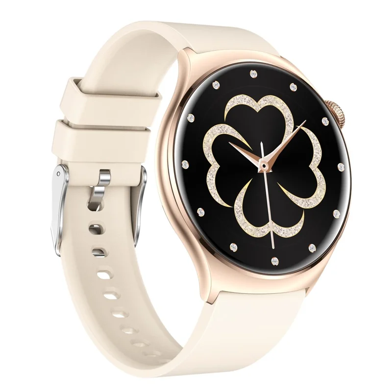 QX10 1.43" AMOLED Display Bluetooth-compatible Calling Health Monitoring Smart Watch - Beige / Gold