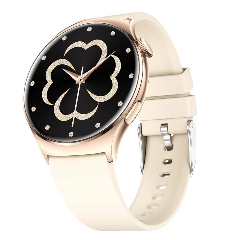 QX10 1.43" AMOLED Display Bluetooth-compatible Calling Health Monitoring Smart Watch - Beige / Gold