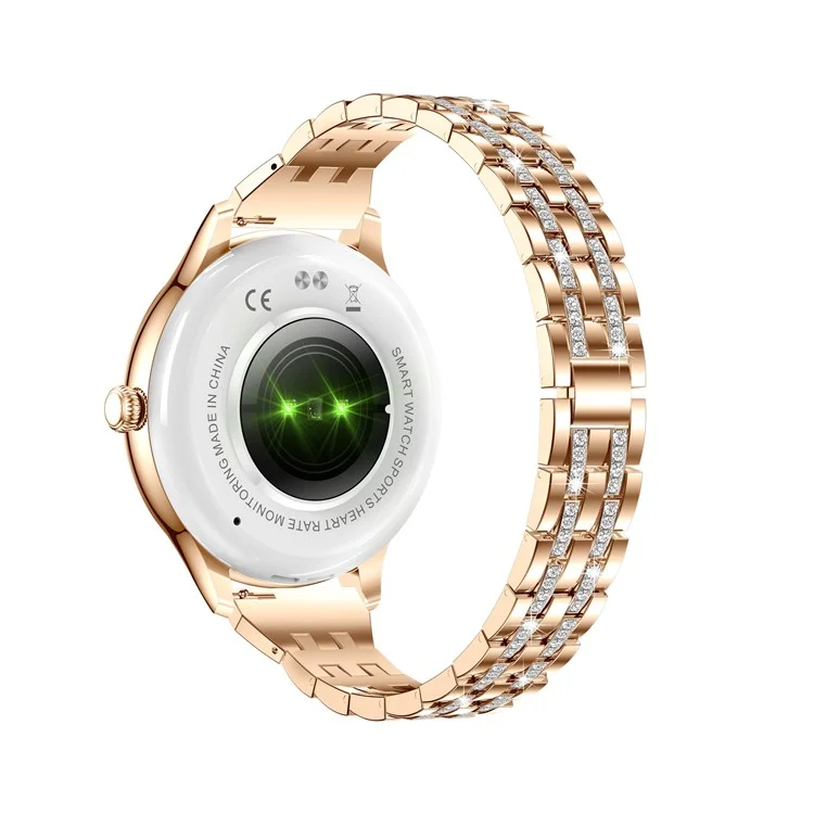 AK60 Cinturino in acciaio + Cinturino in silicone Orologio intelligente da donna Monitoraggio della salute Chiamate Bluetooth Braccialetto intelligente - Oro 