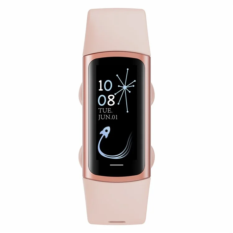 C68 1.1" Smart Bracelet Slim Fitness Watch avec Surveillance de la Fréquence Cardiaque et de la Santé - Or / Rose