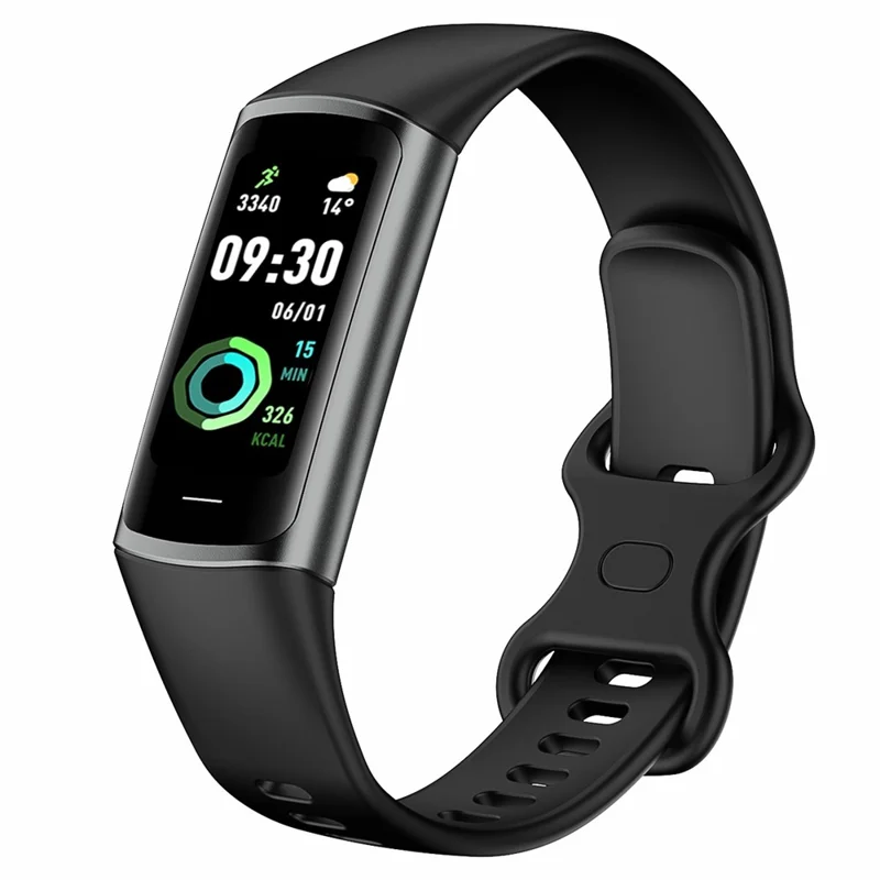 C68 1.1" Slim Fitness Tracker Bracelet Watch with Heart Rate Health Monitoring  - Black