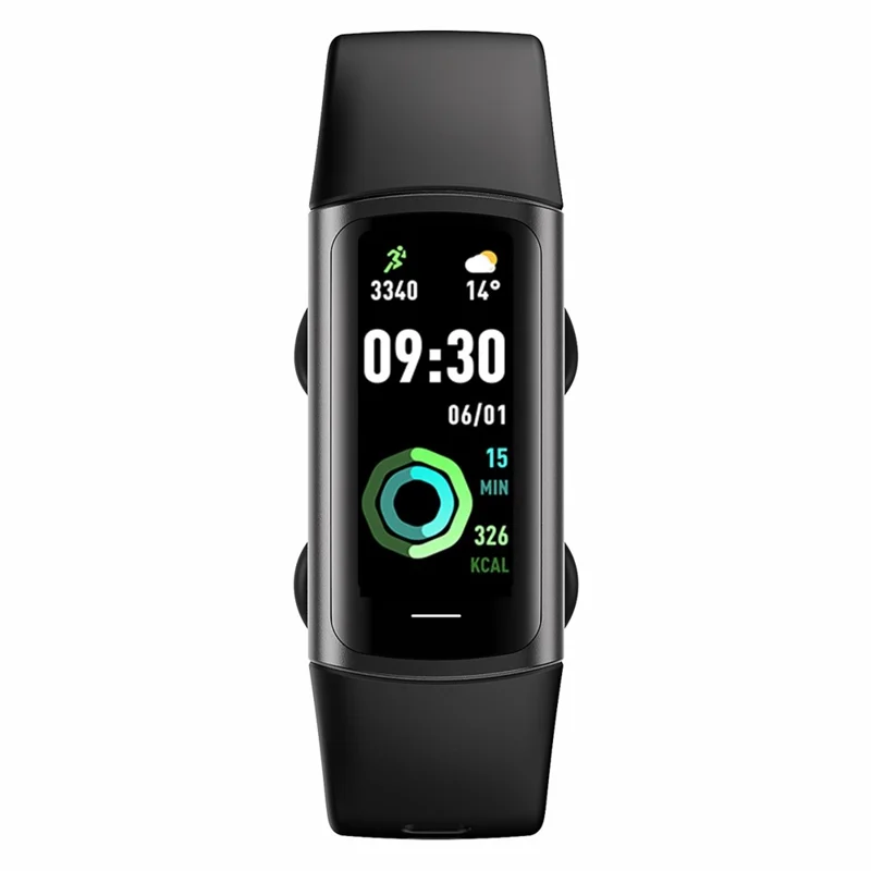 C68 1.1" Slim Fitness Tracker Bracelet Watch with Heart Rate Health Monitoring  - Black