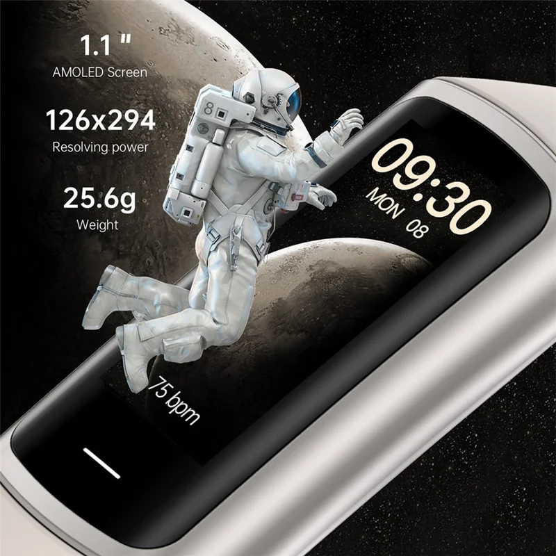 C68 1.1" Slim Fitness Tracker Bracelet Watch with Heart Rate Health Monitoring  - Black