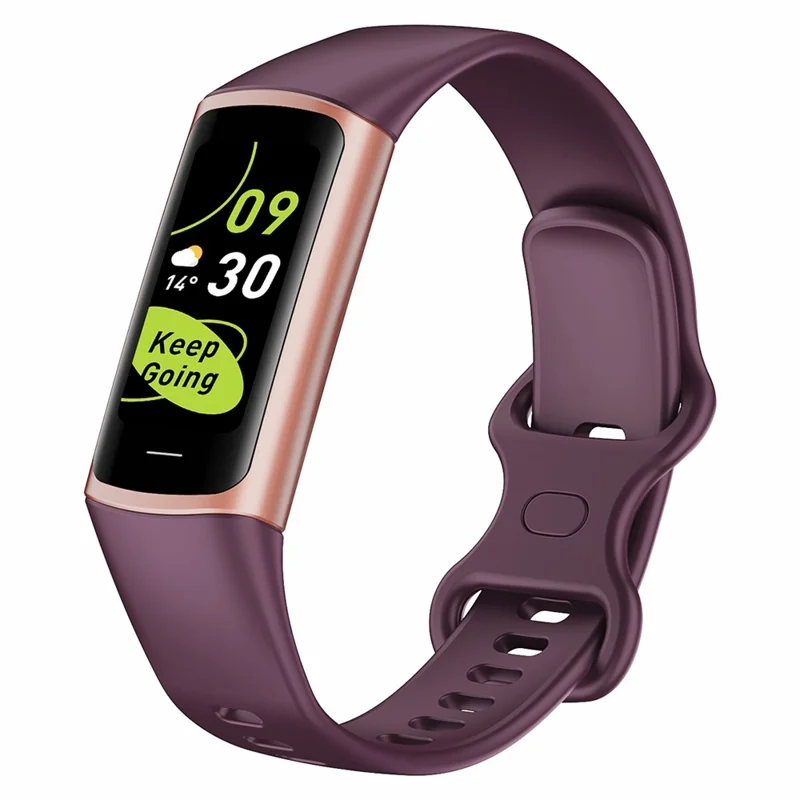 C68 1.1" Slim Fitness Tracker Bracelet Watch with Heart Rate Health Monitoring  - Wine Red