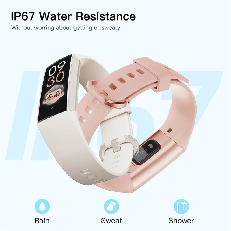 C80 1.1-Inch Screen Smart Bracelet Blood Oxygen Monitoring Watch (Touch Control) - Blue