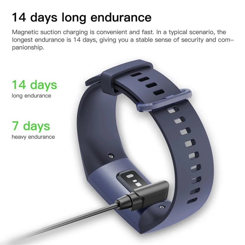 C80 1.1-Inch Screen Smart Bracelet Blood Oxygen Monitoring Watch (Touch Control) - Blue