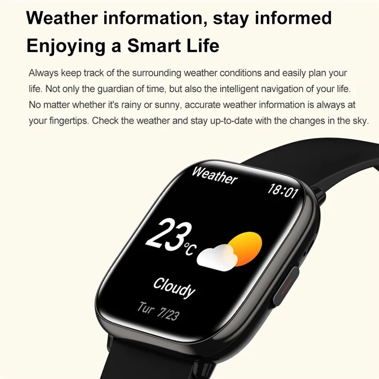 HD12 1.75-Inch AMOLED Screen Bluetooth-compatible Calling Smart Watch - Black