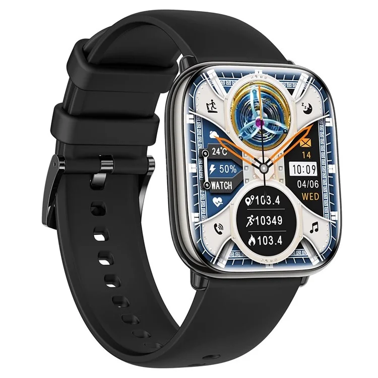 HD12 1.75-Inch AMOLED Screen Bluetooth-compatible Calling Smart Watch - Black