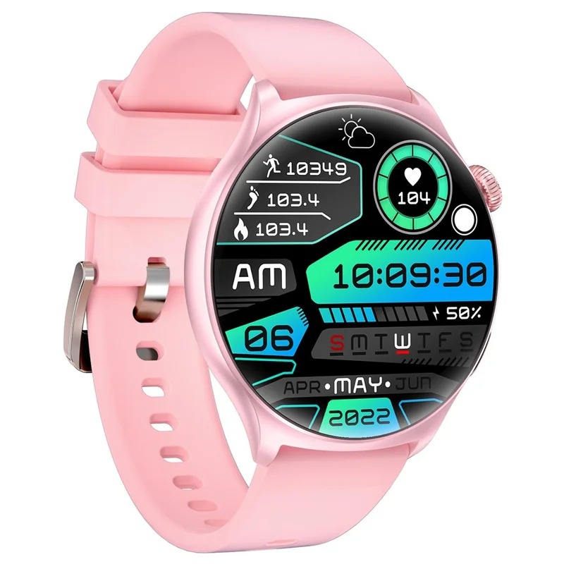 MX16 1.43-inch Round Screen Bluetooth-compatible Calling Health Monitor Smart Watch - Pink