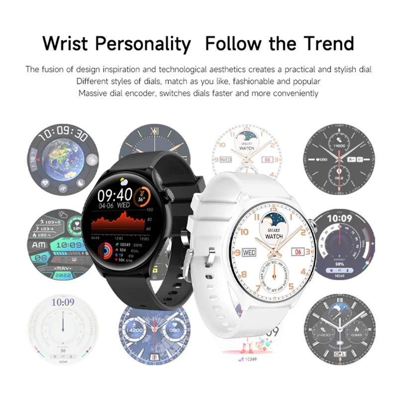 MX16 1.43-inch Round Screen Bluetooth-compatible Calling Health Monitor Smart Watch - Pink