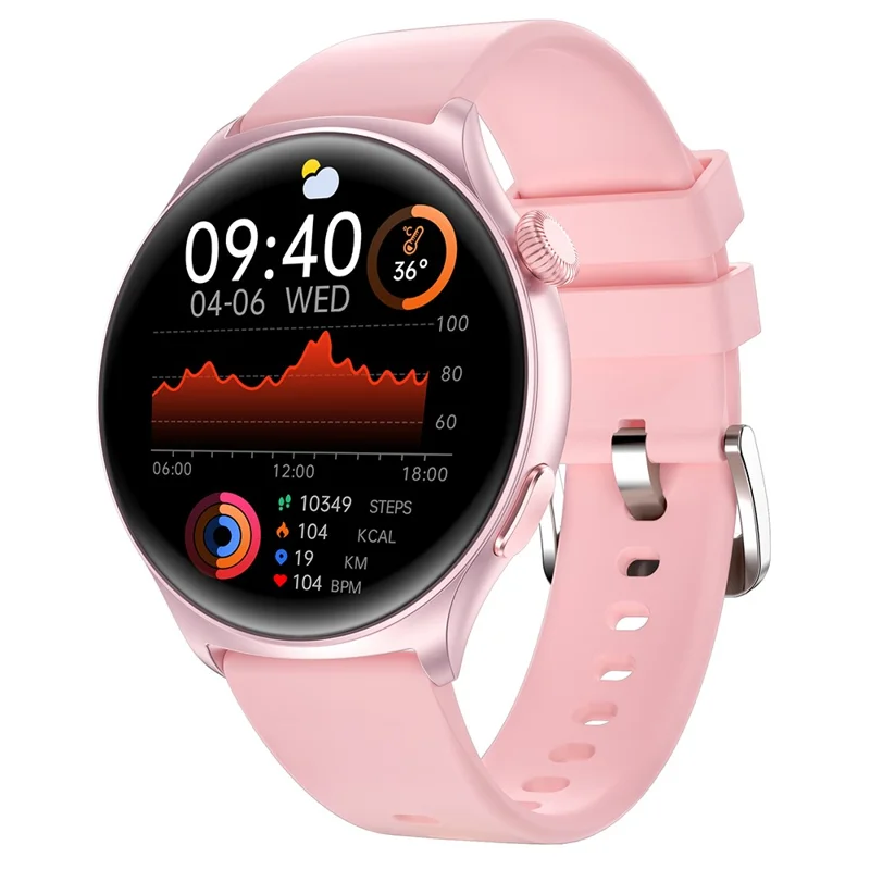 MX16 1.43-inch Round Screen Bluetooth-compatible Calling Health Monitor Smart Watch - Pink