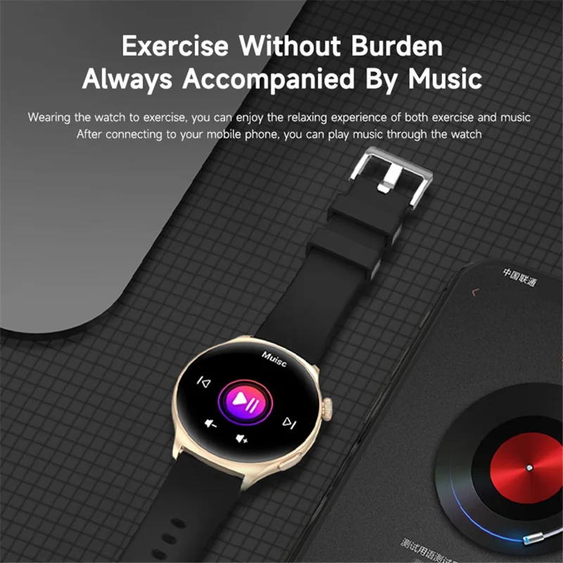 MX16 1.43-inch Round Screen Bluetooth-compatible Calling Health Monitor Smart Watch - Pink