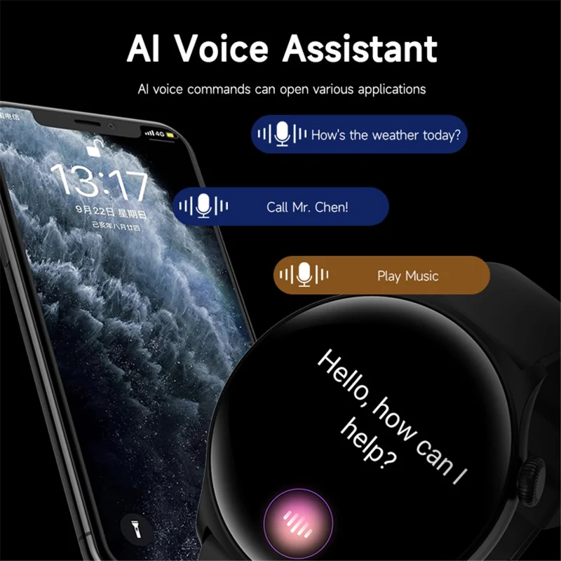 MX16 1.43-inch Round Screen Bluetooth-compatible Calling Health Monitor Smart Watch - Gold