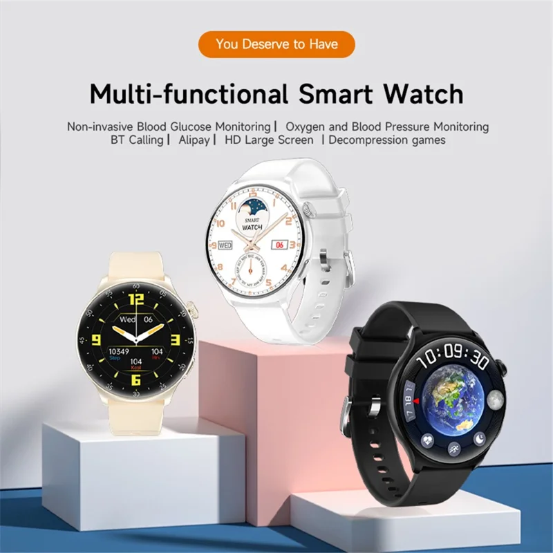 MX16 1.43-inch Round Screen Bluetooth-compatible Calling Health Monitor Smart Watch - Gold