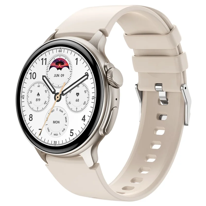 S58 AMOLED Round Screen Bluetooth-compatible Call Smart Watch Heart Rate Monitor Fitness Tracker - Silver