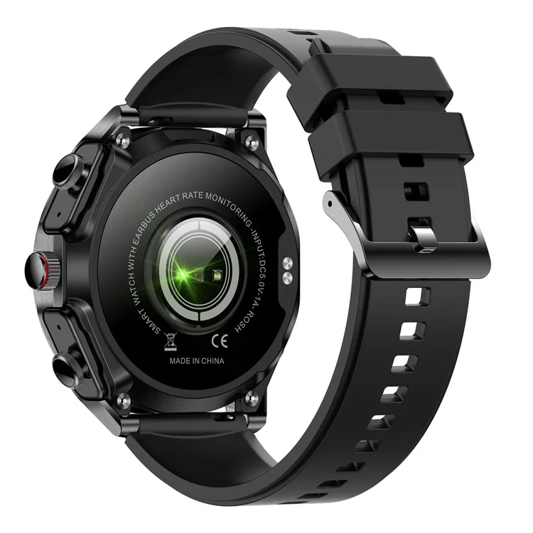 T95 2-in-1 1.52-inch IPS Screen Smart Watch Waterproof Bluetooth Call TWS Earphones - Black