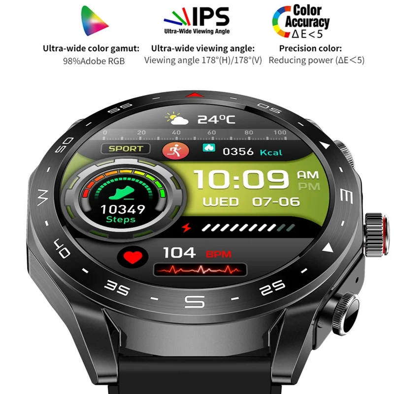 T95 2-in-1 1.52-inch IPS Screen Smart Watch Waterproof Bluetooth-compatible Call TWS Earphones - Silver