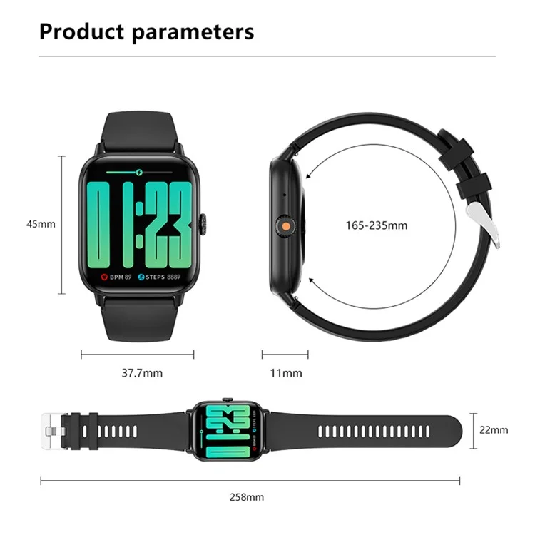 MX13 1.83-inch Women Bluetooth-compatible Calling Smart Watch Heart Rate Sleep Monitoring Fitness Tracker Smart Bracelet - Purple