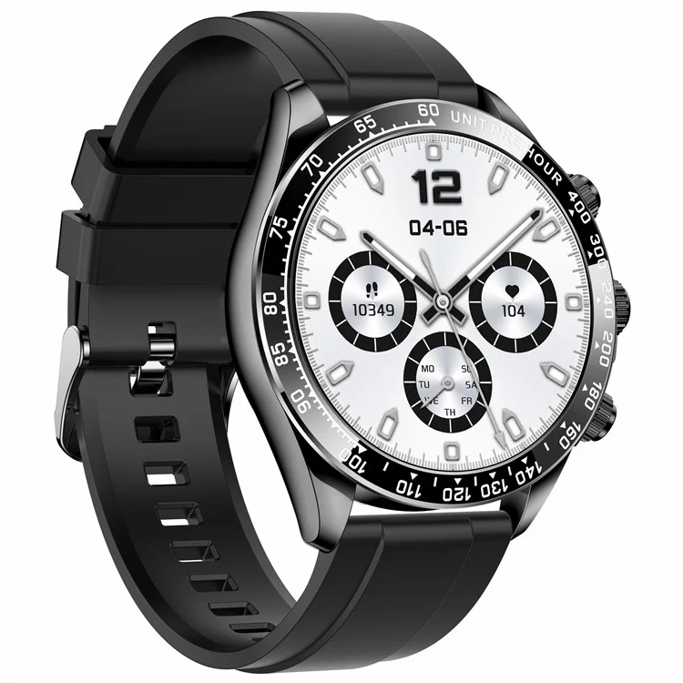 AK63 AMOLED Screat Smart Watch Bluetooth Call Bracelet du Poignet Avec Sangle en Silicone - Noir