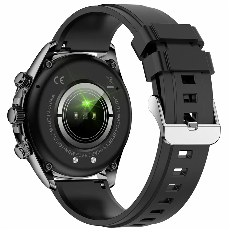 AK63 AMOLED Screen Smart Watch Bluetooth Call Wrist Bracelet with Silicone Strap - Black