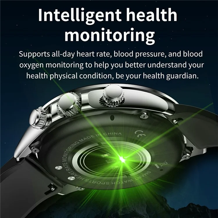 Orologio Intelligente con Schermo AMOLED AK63 Bluetooth, Braccialetto per Chiamate - Nero