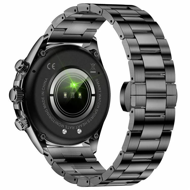 AK63 Bluetooth Call Amoled Screen Smart Watch Bracelet Avec Sangle en Acier - Noir