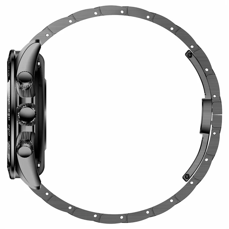 AK63 Montre Connectée Bluetooth Écran AMOLED avec Bracelet en Acier - Noir