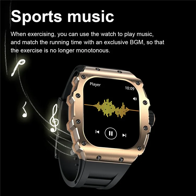 AK65 Smartwatch de 1,95 polegadas para homens, com monitoramento de saúde do sono, chamada Bluetooth, relógio esportivo - Armação preta + Pulseira laranja