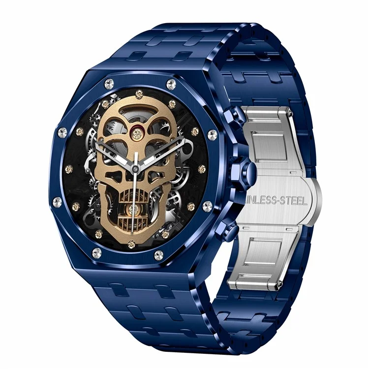 AK68 Steel Strap Smart Watch 1.43-inch AMOLED Screen Health Monitoring Bluetooth-compatible Calling Sports Watch - Blue