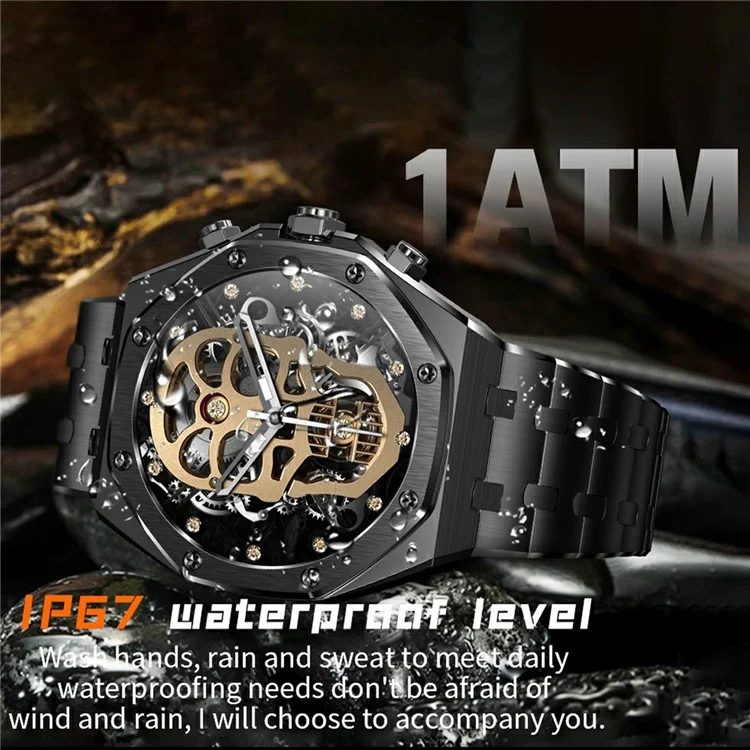 AK68 Steel Strap Smart Watch 1.43-inch AMOLED Screen Health Monitoring Bluetooth-compatible Calling Sports Watch - Blue