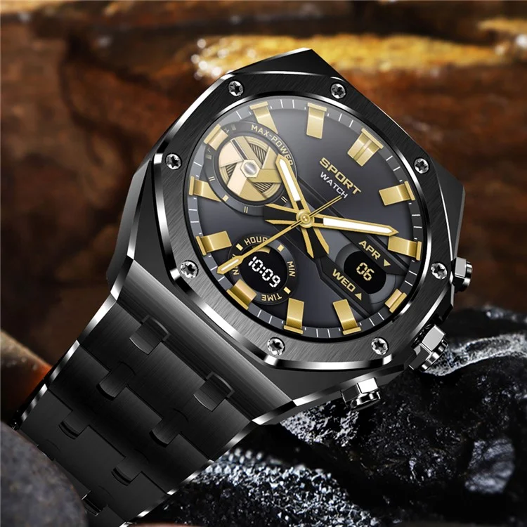AK68 Steel Strap Smart Watch 1.43-inch AMOLED Screen Health Monitoring Bluetooth-compatible Calling Sports Watch - Blue