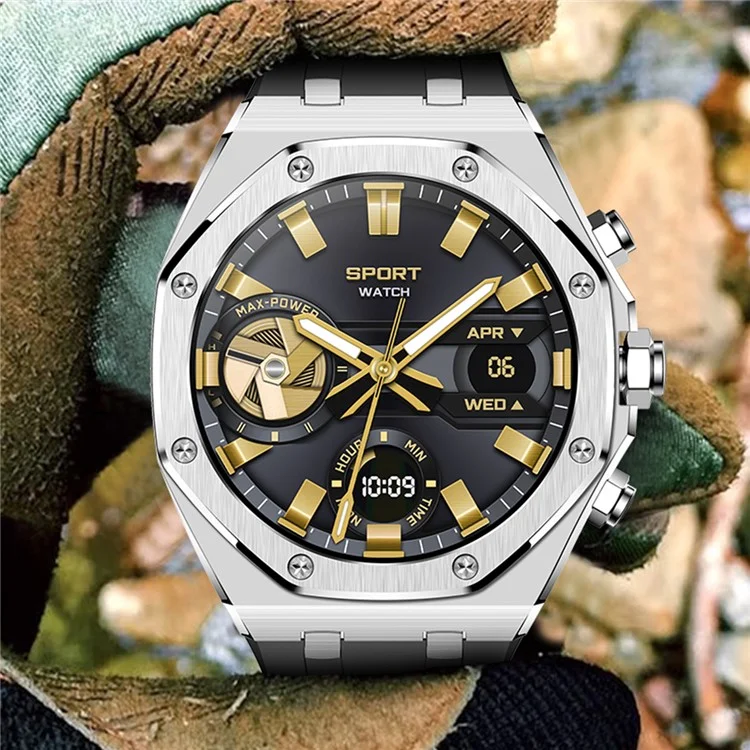 AK68 Steel Strap Smart Watch 1.43-inch AMOLED Screen Health Monitoring Bluetooth-compatible Calling Sports Watch - Blue