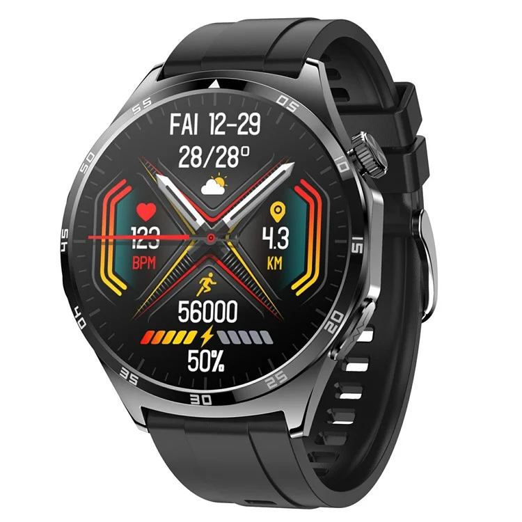 MT300 AMOLED Sports Watch Bluetooth Llamado ECG Glucosa Glucosa Monitoreo Smart Watch - Negro