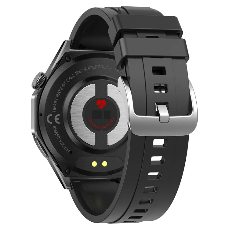 MT300 AMOLED-Bildschirm-Sportarmbanduhr mit Bluetooth-Anruf, EKG, Blutzuckermessung und Gesundheitsüberwachung - Schwarz