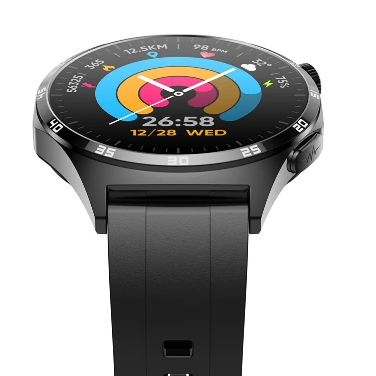 MT300 AMOLED Sports Watch Bluetooth Llamado ECG Glucosa Glucosa Monitoreo Smart Watch - Negro