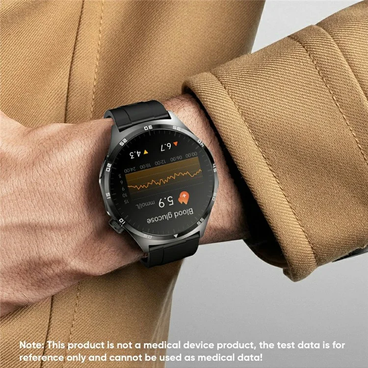 MT300 AMOLED-Bildschirm-Sportarmbanduhr mit Bluetooth-Anruf, EKG, Blutzuckermessung und Gesundheitsüberwachung - Schwarz