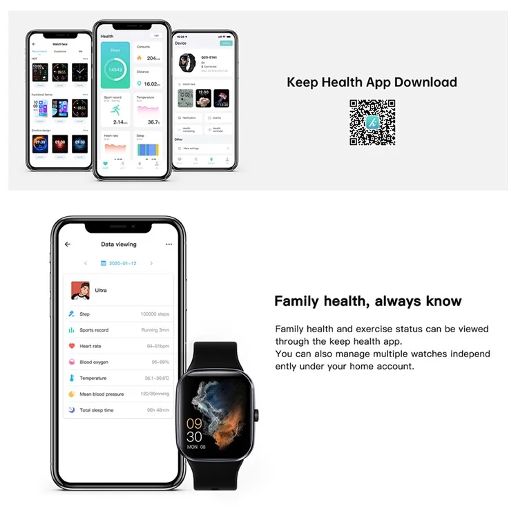 Q29 Montre Connectée Bluetooth Femme Tracker de Fitness Surveillance Cardiaque Moniteur de Sommeil - Noir