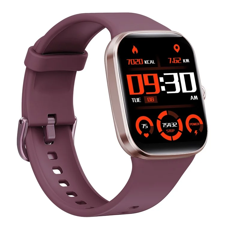 Q29 Bluetooth-compatible Smart Watch Women Fitness Tracker Heart Rate Monitor Sleep Tracker - Wine Red