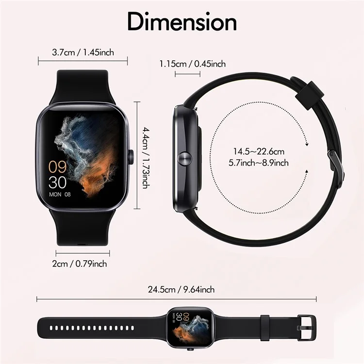 Q29 Bluetooth-compatible Smart Watch Women Fitness Tracker Heart Rate Monitor Sleep Tracker - Sapphire