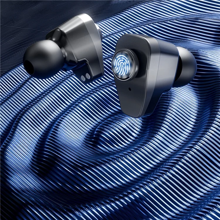 GT100pro 2-en-1 Montre connectée de surveillance de la santé à écran de 1,46 pouce avec écouteurs Bluetooth TWS - Noir
