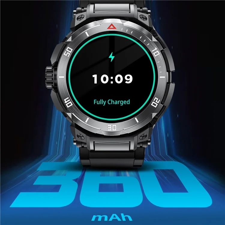 GT100pro 2-en-1 Montre connectée de surveillance de la santé à écran de 1,46 pouce avec écouteurs Bluetooth TWS - Noir