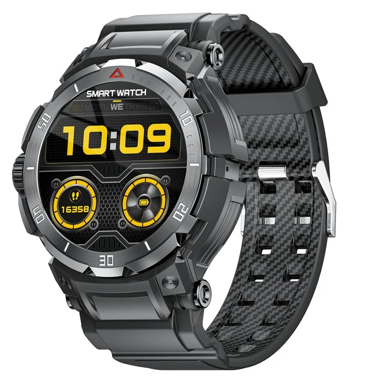 GT100pro 2-en-1 Montre connectée de surveillance de la santé à écran de 1,46 pouce avec écouteurs Bluetooth TWS - Noir
