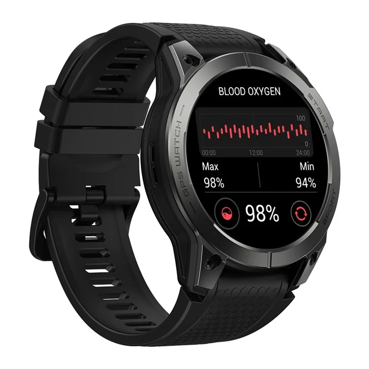 ZEBLAZE Stratos 3 Pro 1.43-inch Bluetooth Call Health Monitor GPS Sports Smart Watch - Black